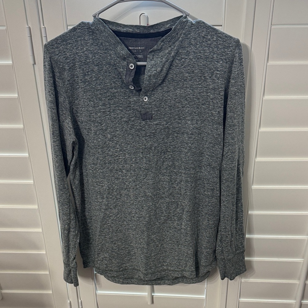 Men's Gray/green tone Henley Shirt